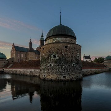 Vadstena Slot ved solnedgang