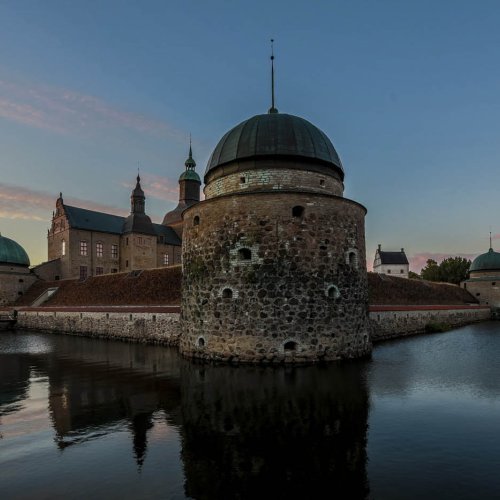 Vadstena Slot ved solnedgang