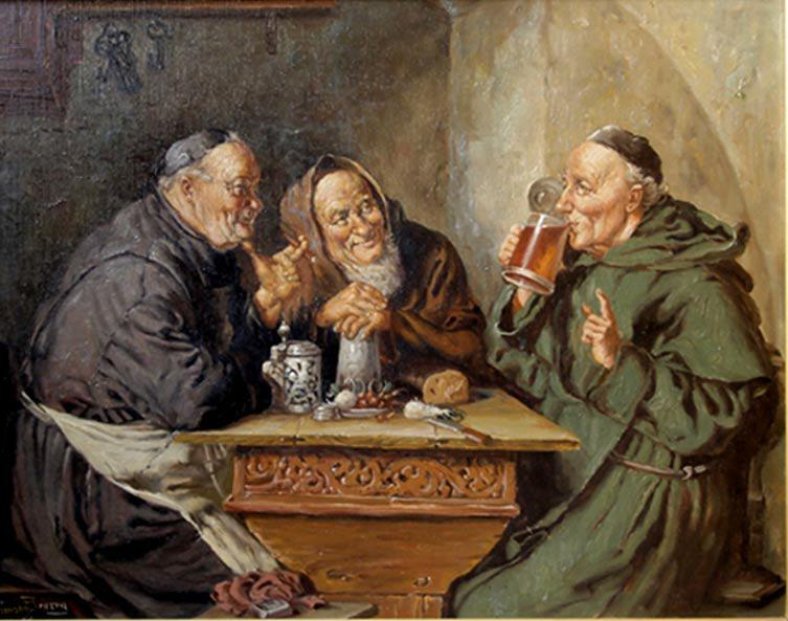 Munke drikker klosteralkohol